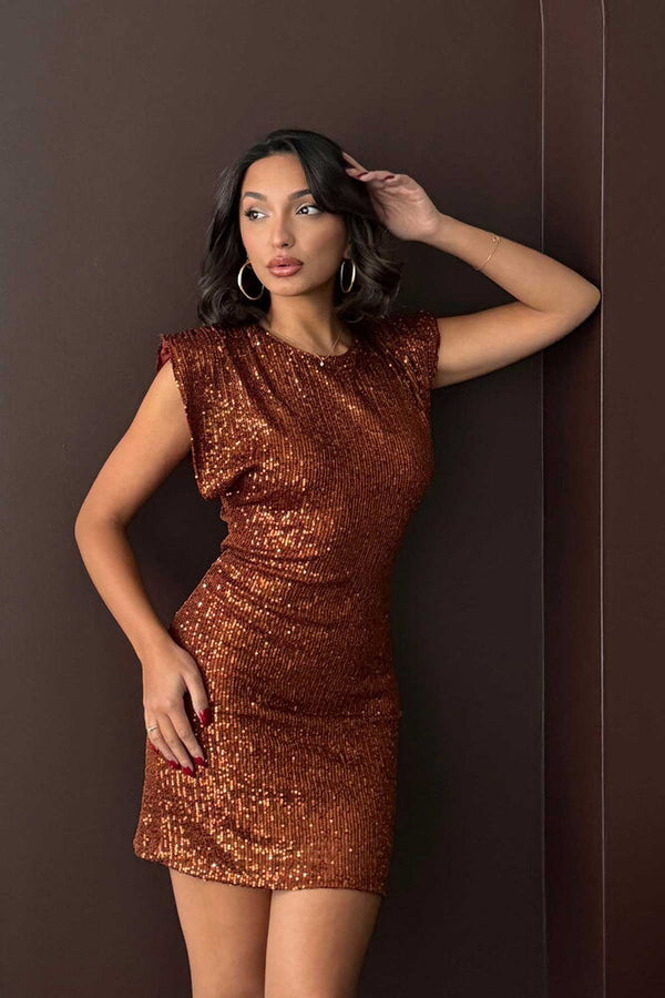 copper Sequin Dress