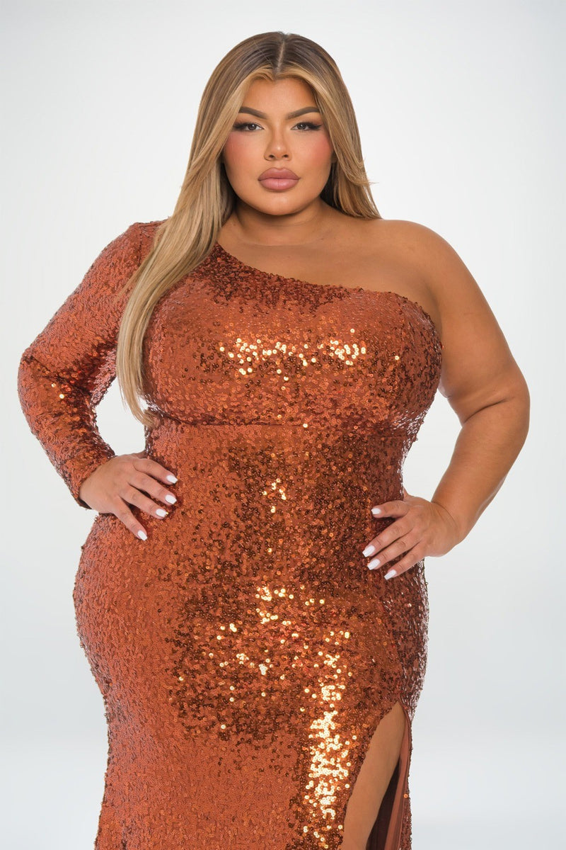 copper color maxi dress Toperth Copper One Shoulder Draped Maxi Dress Toperth