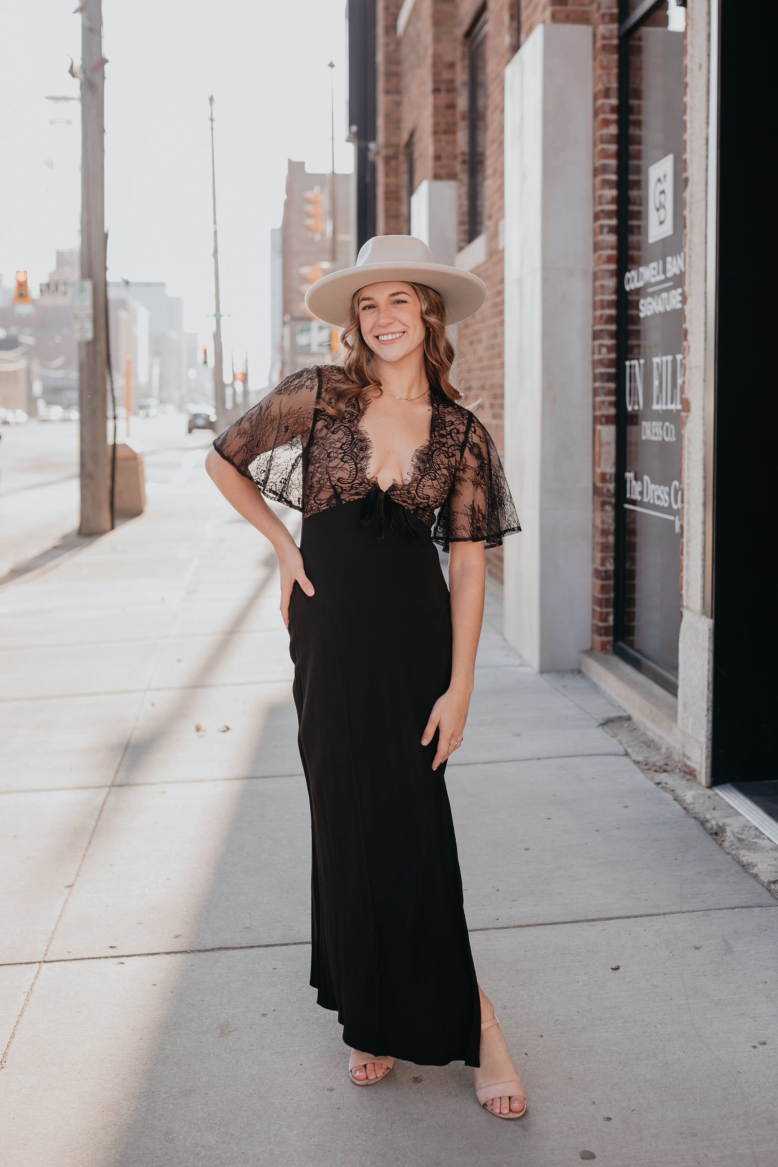 ワンピース Her lip to Verona Tweed Long Dress black Verona Tweed Long Dress