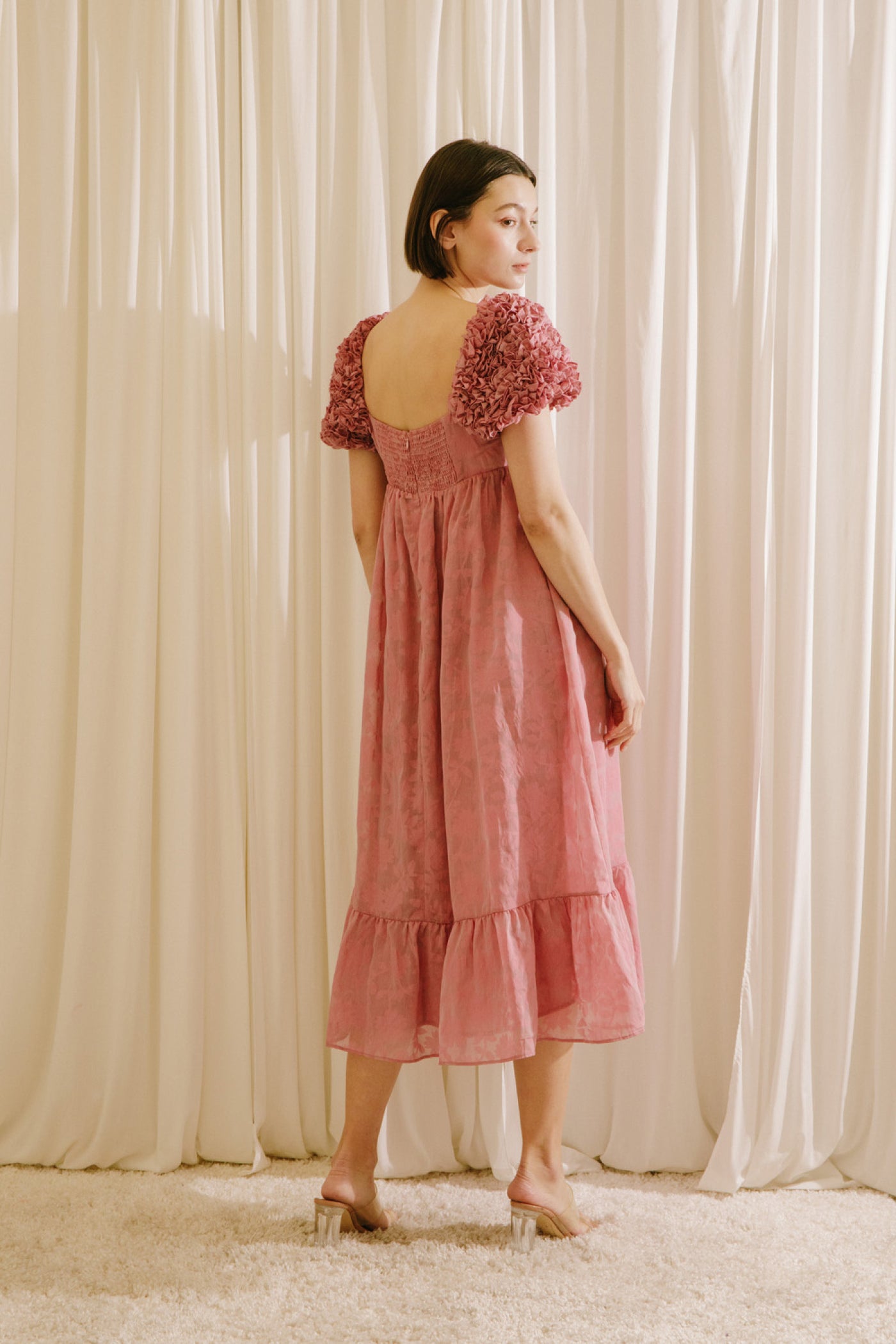 chinese dress ladies Storia Floral and Embroidered Tiny Flowers Maxi Dress – Girl Intuitive main image 1