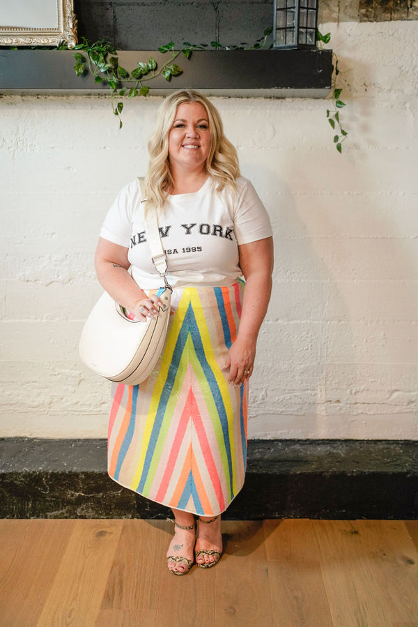Chevron Sequin Skirt